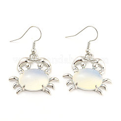 Natural & Synthetic Mixed Gemstone Crab Dangle Earrings&nbsp;G-Z033-13P