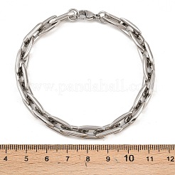 304 Stainless Steel Oval Link Chain Bracelets for Men Women&nbsp;BJEW-G766-06