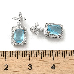 Brass Micro Pave Cubic Zirconia and Glass Pendants&nbsp;KK-H455-20P