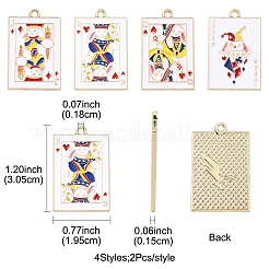8Pcs 4 Styles Rack Plating Alloy Enamel Pendants&nbsp;ENAM-FS0002-73