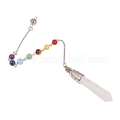 Chakra Natural & Synthetic Mixed Stone Pointed Dowsing Pendulums&nbsp;PALLOY-NB0001-10