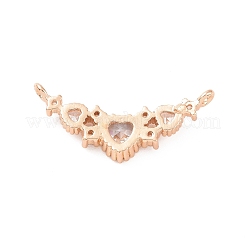 Brass Pave Clear Cubic Zirconia Connector Charms&nbsp;ZIRC-K088-19KCG