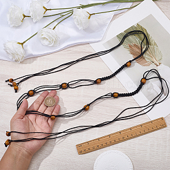 1Pc Ethnic Style Waxed Cord Braided Rope Tie Belts&nbsp;AJEW-CP0010-70B