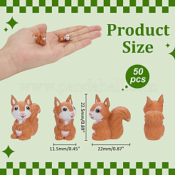50Pcs Resin Squirrel Display Decorations&nbsp;DJEW-ME0001-04
