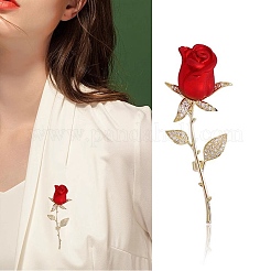 Rose Alloy Enamel Brooches&nbsp;DJ-PW-WG7E3FB-01