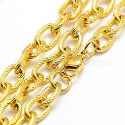 Fashionable 304 Stainless Steel Twisted Grain Cable Chain Necklaces&nbsp;STAS-A028-N077G