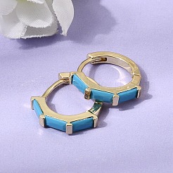Brass Pave Cubic Zirconia Hoop Earrings&nbsp;EJEW-G471-09G-03