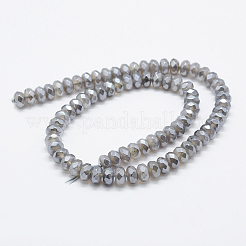 Electroplated Natural Agate Beads Strands&nbsp;G-G750-02A-5x8mm