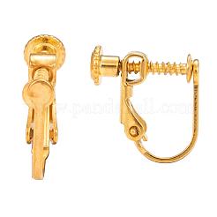 Brass Screw On Clip-on Earring Findings&nbsp;KK-L164-02G