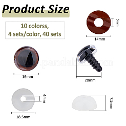 40 Sets 10 Colors Plastic Doll Craft Eyes&nbsp;KY-FH0001-42A