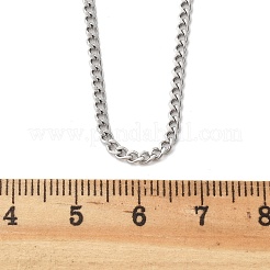 Non-Tarnish 304 Stainless Steel Curb Chain Necklaces&nbsp;NJEW-L162-01C-P
