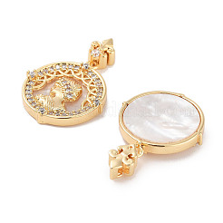 Brass Micro Pave Cubic Zirconia Pendants&nbsp;KK-C051-37G