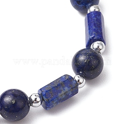 Natural Lapis Lazuli Round Beaded Stretch Bracelets for Women&nbsp;BJEW-JB11137-02