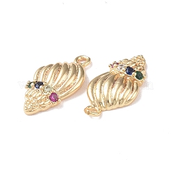 Brass Micro Pave Cubic Zirconia Pendants&nbsp;KK-I702-05G