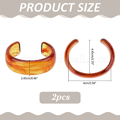 Transparent Acrylic Cuff Bangles for Women&nbsp;BJEW-WH0032-028A