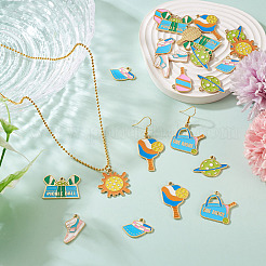 40Pcs 8 Styles Alloy Enamel Pendants&nbsp;PALLOY-TA0003-55