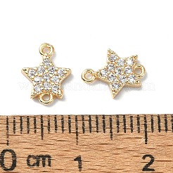 Brass Micro Pave Clear Cubic Zirconia Connector Charms&nbsp;FIND-Z029-09G