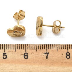 Rack Plating Brass Micro Pave Clear Cubic Zirconia Stud Earrings&nbsp;EJEW-K299-01G-O