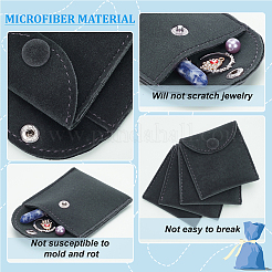Velvet Jewelry Flap Pouches with Snap Button&nbsp;X-TP-WH0007-10B