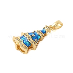 Brass Micro Pave Cubic Zirconia Pendants&nbsp;KK-K385-127G