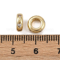 Brass Micro Pave Cubic Zirconia European Beads&nbsp;KK-B150-24G