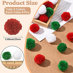 24Pcs 3 Colors Wool Soft Pompom Ball&nbsp;DIY-SC0031-30C
