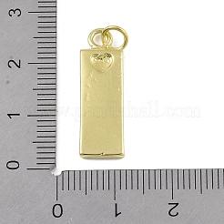 Brass Micro Pave Clear Cubic Zirconia Pendants&nbsp;KK-P266-06G-T