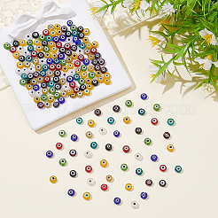 200Pcs 10 Colors Handmade Evil Eye Lampwork Beads&nbsp;LAMP-ME0001-15