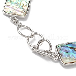 Natural Abalone Shell/Paua Shell Link Chain Bracelets&nbsp;BJEW-E077-01P-02