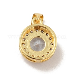 Brass Micro Pave Cubic Zirconia Pendants&nbsp;KK-B059-30G
