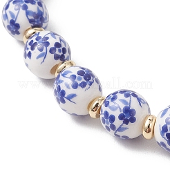 Handmade Porcelain & Synthetic Turquoise Beaded Bracelets&nbsp;BJEW-JB13571