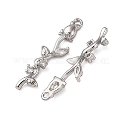 Brass Micro Pave Clear Cubic Zirconia Pendants&nbsp;KK-Z112-43P