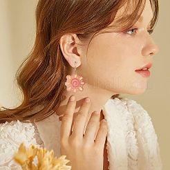 3D Printed Sunflower Charm Dangle Earring Making Kit for Girl Women&nbsp;DIY-OC0007-69