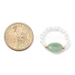 Natural Green Aventurine Bead Stretch Rings for Women&nbsp;RJEW-JR00913
