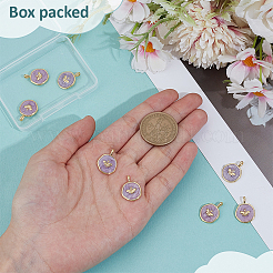 8Pcs Brass Enamel Pendants&nbsp;KK-BC0015-11G