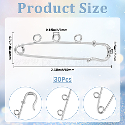 30Pcs Iron Brooch Findings&nbsp;IFIN-SC0002-09