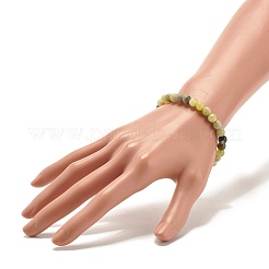 Natural Qinghua Jade Round Beaded Stretch Bracelet&nbsp;BJEW-JB07554-01