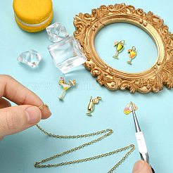 5Pcs 5 Styles Brass Enamel Pendants&nbsp;KK-CJ0005-66