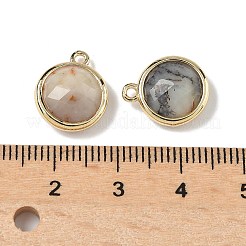Natural Yellow Opal Faceted Flat Round Charms&nbsp;G-U028-03G-11
