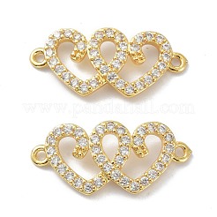 Eco-Friendly Brass Clear Cubic Zirconia Links Connectors&nbsp;KK-B047-19G