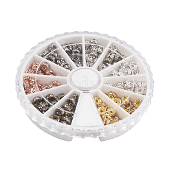 1 Box 6 Colors Brass Rhinestone Spacer Beads&nbsp;RB-JP0002-03-4mm