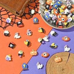60Pcs 10 Styles Halloween Theme Opaque Resin Decoden Cabochons&nbsp;CRES-CJ0001-69