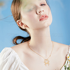 8Pcs 2 Colors Brass & Cubic Zirconia Pendants&nbsp;KK-AR0003-42
