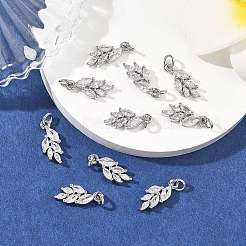 SHEGRACE Brass Clear Cubic Zirconia Charms&nbsp;XGRQ2O365-421P