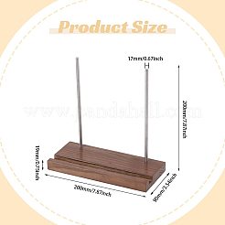 Wood Vinyl Record Slotted Display Stands with Stainless Steel Support&nbsp;ODIS-WH0043-344C