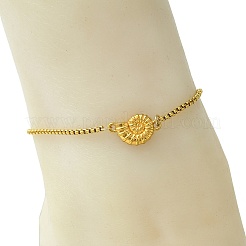 Summer 304 Stainless Steel Conch Shell Shaped Link Anklets&nbsp;AJEW-AN00794
