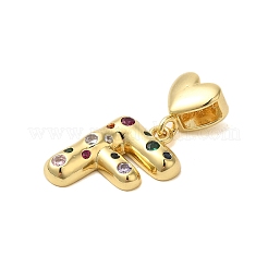 Rack Plating Brass Micro Pave Clear Cubic Zirconia Perdants&nbsp;KK-C067-12G-F