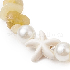 Starfish Synthetic Turquoise & Natural Topaz Jade Chip Beaded Bracelets for Women&nbsp;BJEW-JB11264-05