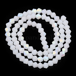Imitation Jade Bicone Frosted Glass Bead Strands&nbsp;EGLA-A039-J4mm-MB06