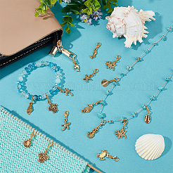 40Pcs 10 Style Alloy Pendant Decorations&nbsp;HJEW-PH02122